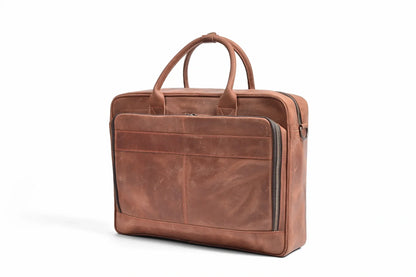 Premium Crazy Horse Leather 14, 15, 16-inch Laptop Bag, Handmade Satchel