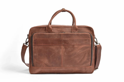 Premium Crazy Horse Leather 14, 15, 16-inch Laptop Bag, Handmade Satchel