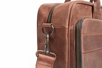 Premium Crazy Horse Leather 14, 15, 16-inch Laptop Bag, Handmade Satchel