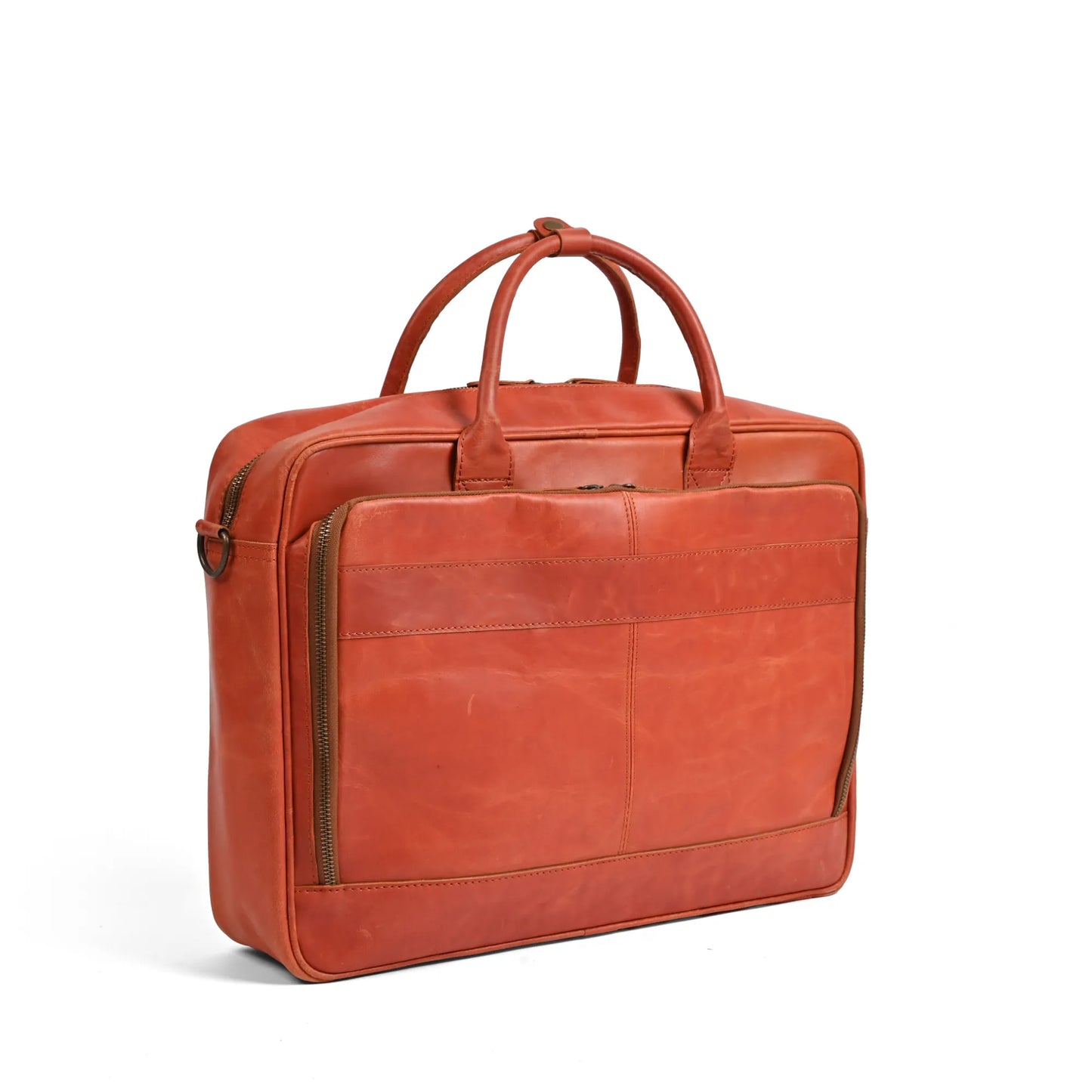 15.6 / 16 Inch Tan Leather Business Laptop Bag |  Leather Briefcase