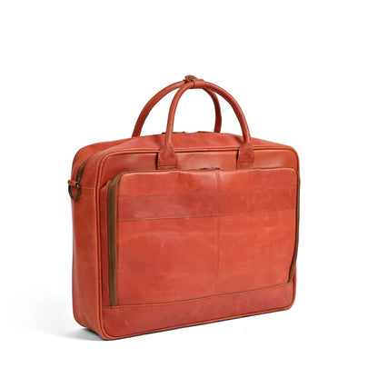15.6 / 16 Inch Tan Leather Business Laptop Bag |  Leather Briefcase