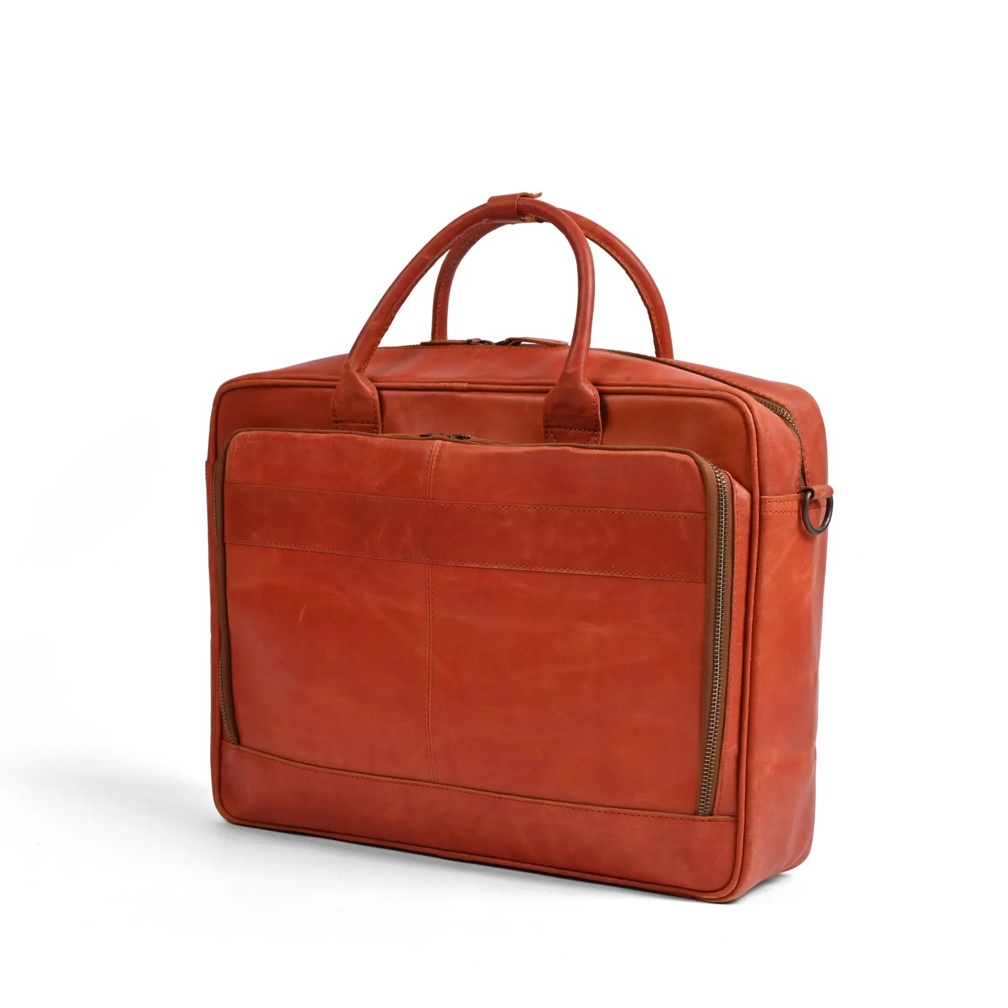 15.6 / 16 Inch Tan Leather Business Laptop Bag |  Leather Briefcase