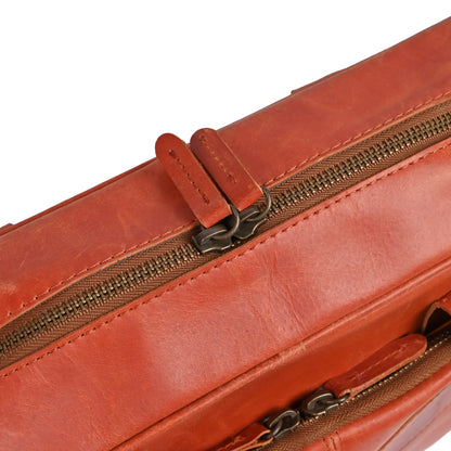 15.6 / 16 Inch Tan Leather Business Laptop Bag |  Leather Briefcase