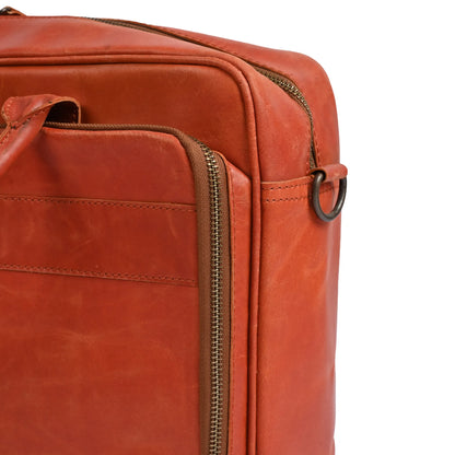 15.6 / 16 Inch Tan Leather Business Laptop Bag |  Leather Briefcase