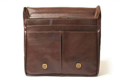 17" Travel Course Leather Briefcase - Antique Brown