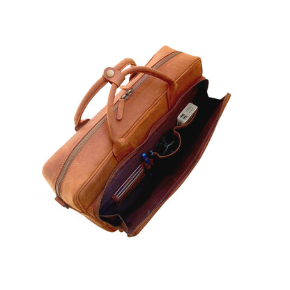 Light Brown Leather Briefcase, Laptop Bag 14,15,16 inch