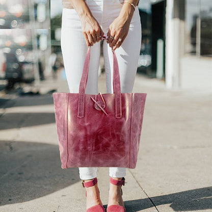 Purple Women's Leather Tote